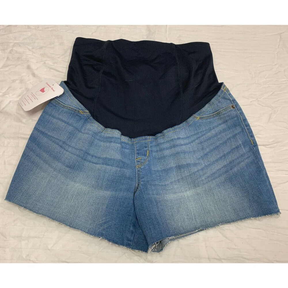 NWT INGRID ISABEL MATERNITY WOMENS JEANS CUT OFF MIDI SHORTS SIZE 6